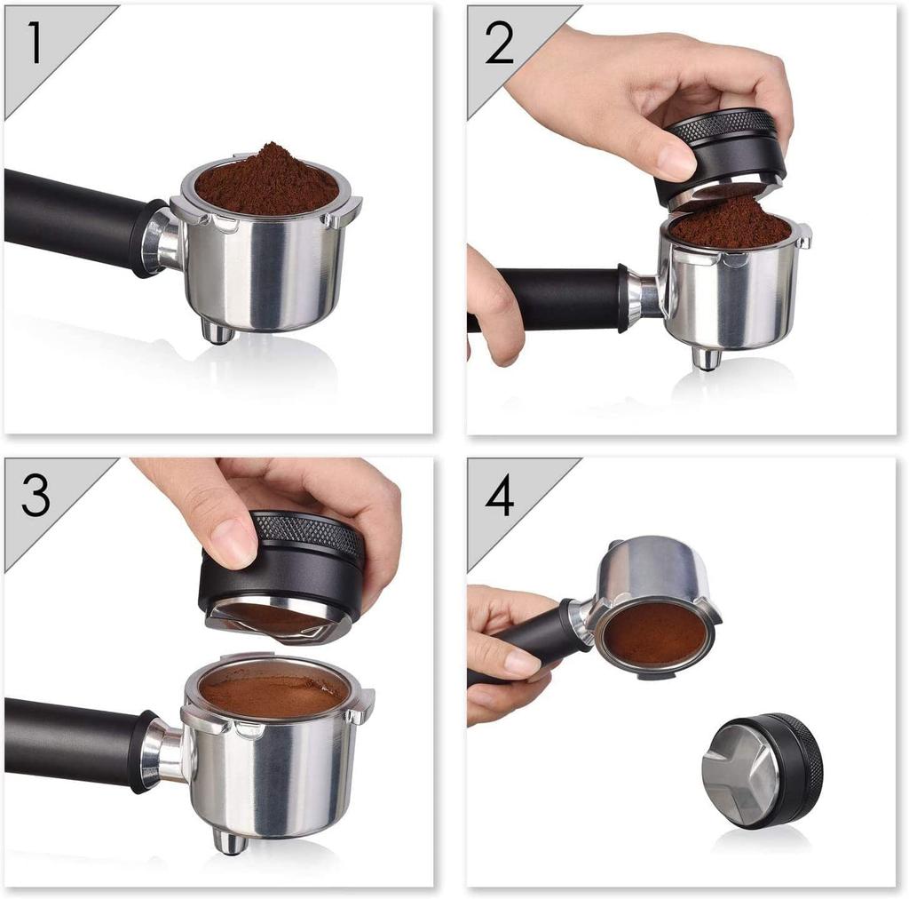 Distributor Espresso Coffee Espresso Machine Stainless Steel Leveling Press for Coffee Grounds and Coffee Equipment Tamper, 49mm, 51mm, 53mm, 58mm,