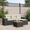 VidaXL Garden Lounge Set 5 Pcs with Cushions Black Braided Resin 3225412