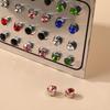 Magnetic Fake Earring Studs No Piercing Round Classic Crystal 4/5/6MM for Business Casual Occasion Wear
