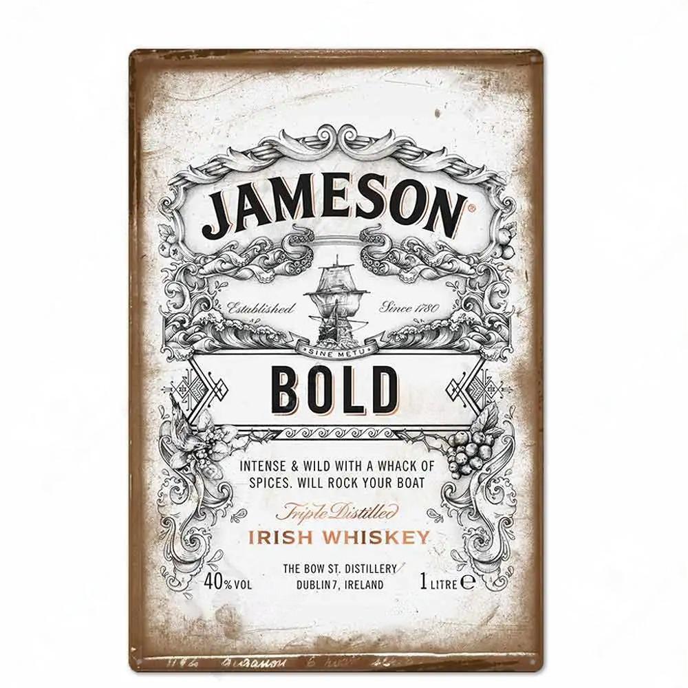 Whiskey Plakate Dekor Metall Vintage Blechschilder Metallschild Wandplakette Dekorativ für Pub Bar Club Man Cave