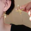 Exquisite Blooming Flower Hook Earrings Accessories Simple Gold Silver Color Plant Dangle Earrings For Women Party Jewelry Gifts