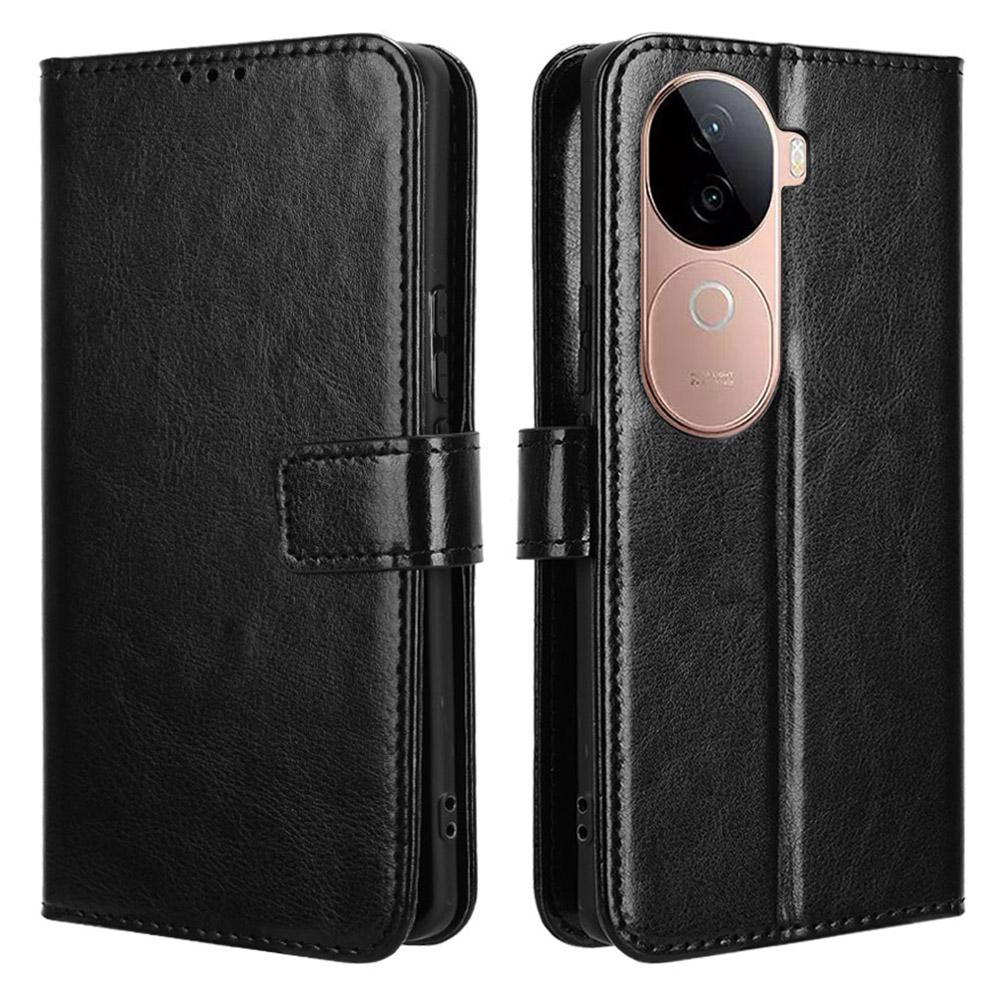 For vivo V40e 5G/iQOO Z9s 5G Case Crazy Horse Texture PU Leather Phone Wallet Cover