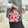 New Plush Dot Crossbody Bags for Women Cute Pink Shoulder Bag Handbag Purses Portable Phone Pouch