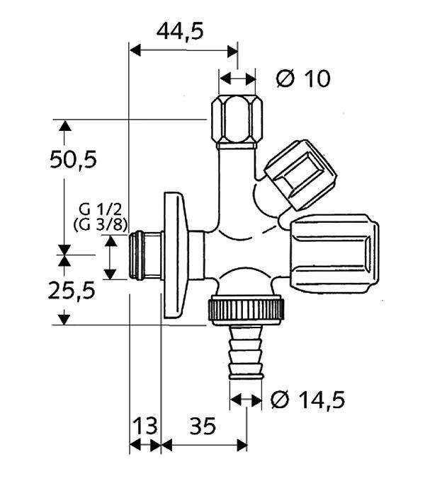 Comfort 1/2" angle combination valve, chrome with BSZ, ASAG