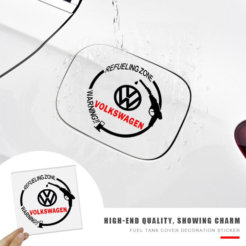 Car Badge Vinyl Reflective Fuel Tank Cap Stickers Decal Accessories For Volkswagen CC Polo 6R Golf 4 5 6 7 MK7 MK4 MK6 Passat B6 B8 T4 T5 Tiguan
