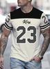 Men's Casual Summer Color Matching Digital Printing Crew Neck Short-sleeved T-shirt NB.32 Jersey Oversized Football Training