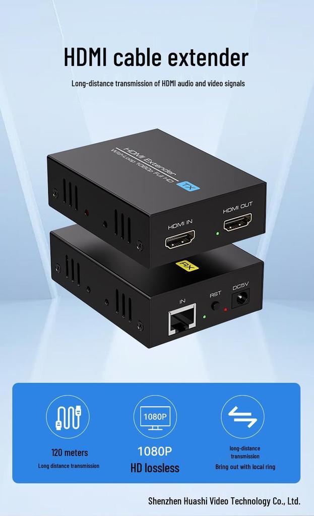 120M HDMI HD 1080P Network Cable Extender with HDMI Loop Out