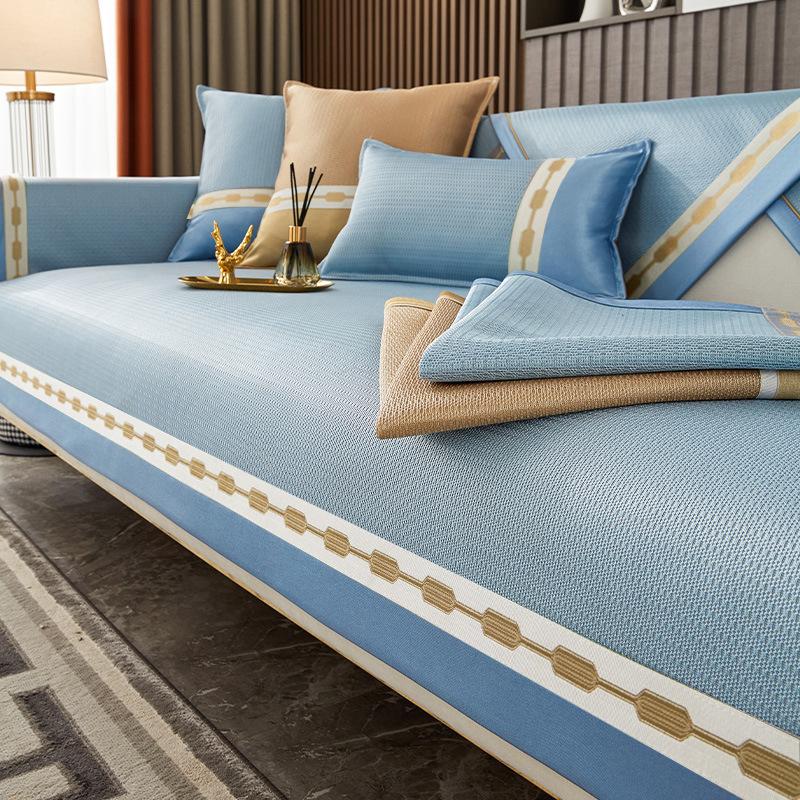

Ice Silk Sofa Cushion Summer Mat Non-Slip Light Luxury Modern Seat Cushions Sofa Cover 70*70cm