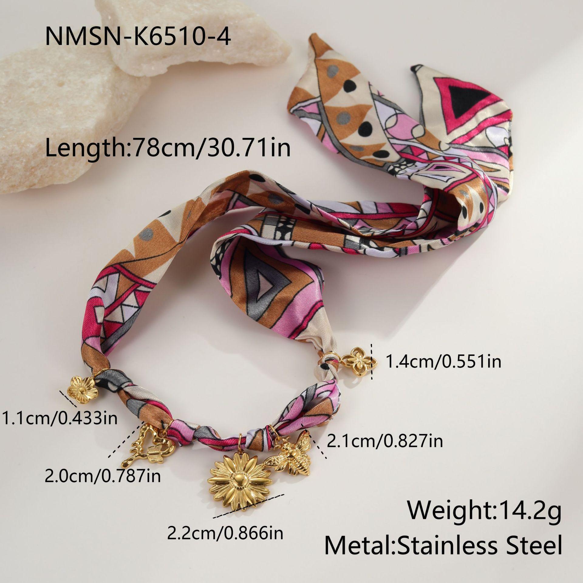 GEMCHIC Women s Scarf Necklace Stainless Steel Flower Sun Heart Pendant Fashion Jewelry
