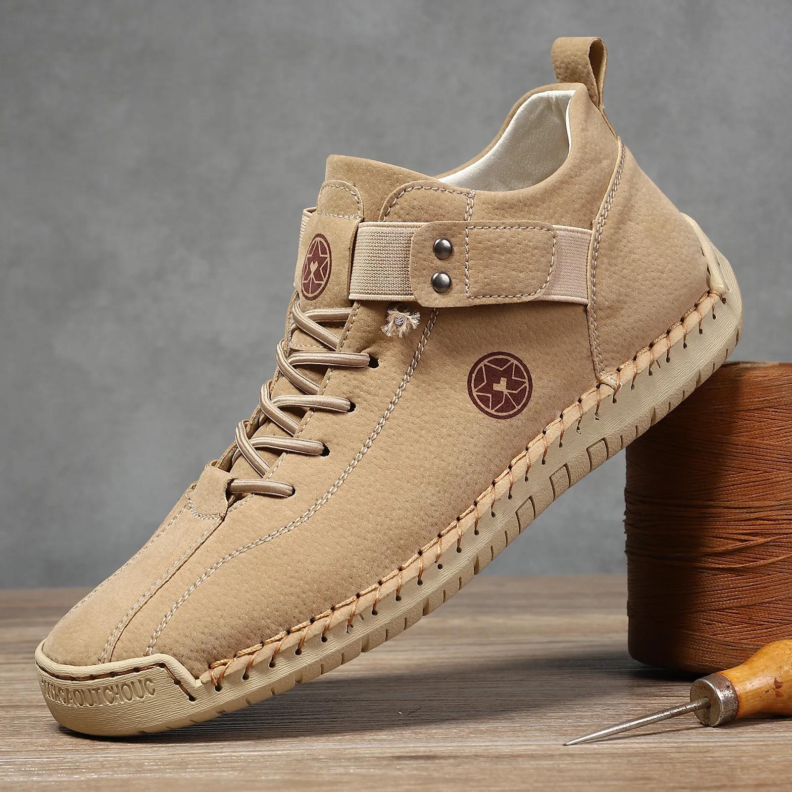 

Модный Новый Дизайн 2025 Мужские Кожаные Кроссовки Мужские Дышащие Кожаные Туфли Кожаная Ручная Работа Повседневная Мужская Обувь Мужские Ботильоны для Улицы 48