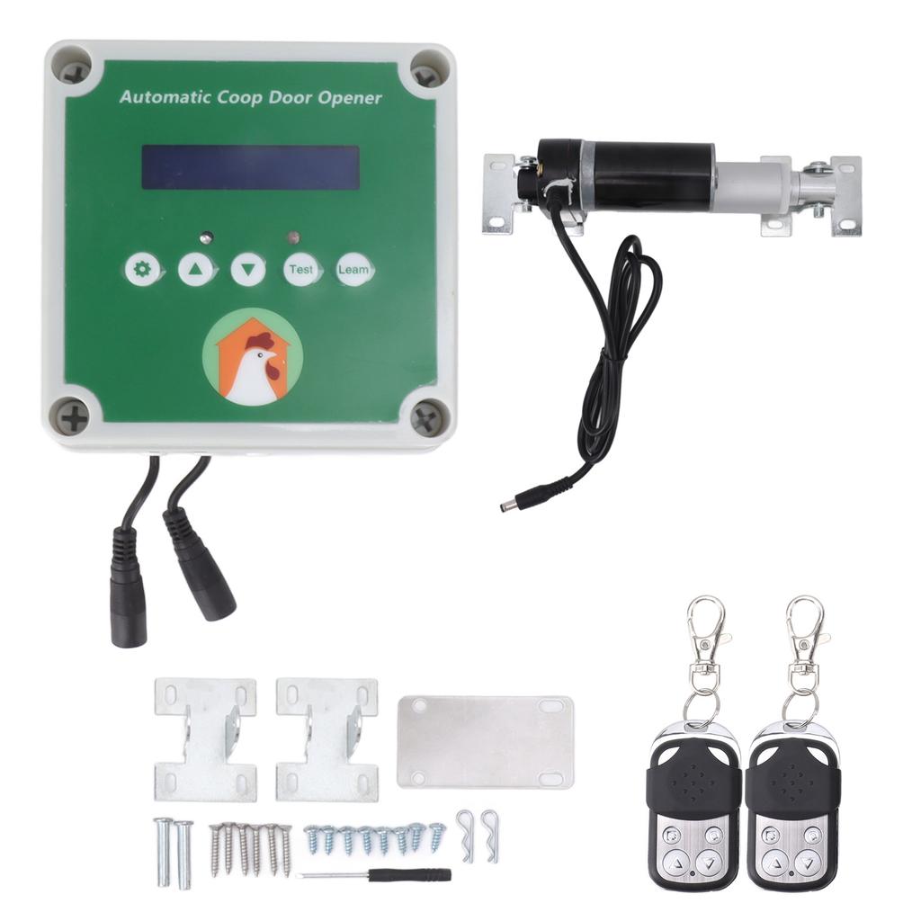 Automatic Chicken Coop Opener Linear Actuators Electric Poultry House Door Motor Kit with Light Sensor Remote Control 100-240V