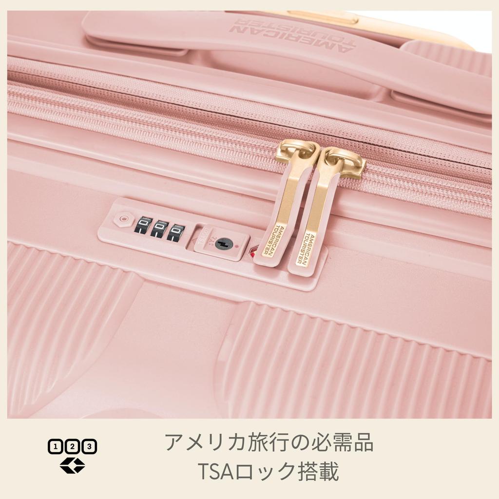 American Tourister Instagon Spinner 55/20 Expandable Suitcase, TSA Carry-on Approved, 35/42L, 55cm, 2.8kg, New Model - Peach Blossom