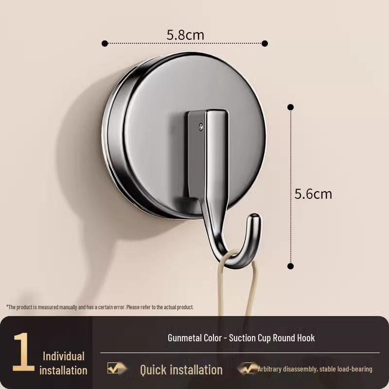 

Vacuum Adhesive Hook - No-Drill, Strong Suction, No-Trace, for Kitchen, Bathroom, or Door