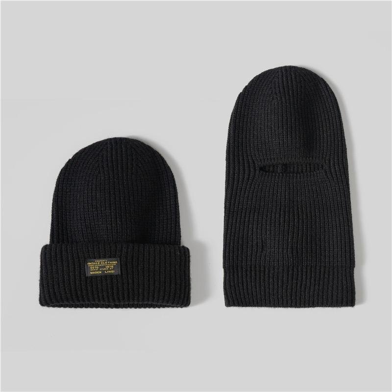 Winter Balaclava Hat Thermal Men's Hat Autumn and Winter Cycling Wool Hat Cold Hat Thickened Knitted Headgear