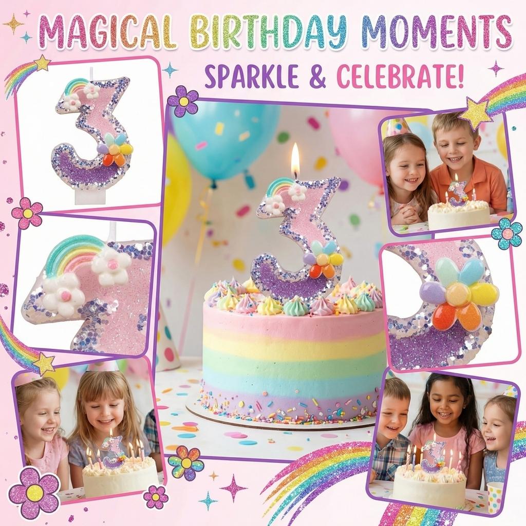 Fashion Cartoon Creative Birthday Candles Party Digital Candles