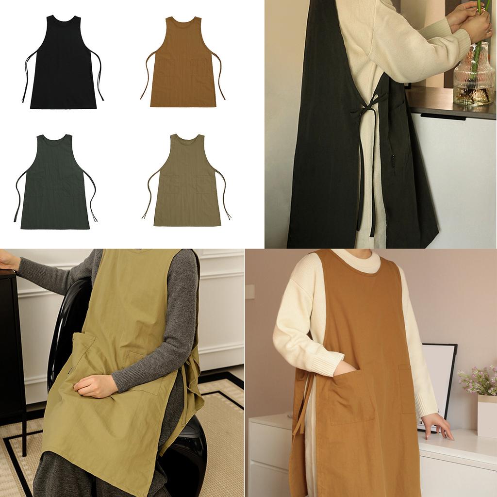 Extra Lange Wasserabweisende Schürze zum Kochen, Backen und Basteln, Verstellbare Bänder, Leichter Polyesterstoff, Vollständiger Schutz