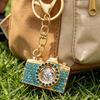 Portachiavi Ciondolo Strass Intarsiati Design Fotocamera Portachiavi con Moschettone Anti-Ossidazione Accessorio per Zaini