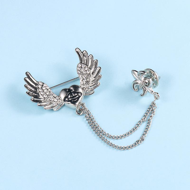 Kettenbrosche Herrenanzug-Accessoires Personalisierte Modeanstecknadel Fixierte Kleidung Vintage Britische Knopfanstecknadel Metallschmuck