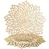 10 Stück Elegante Goldene & Silberne Platzsets Geeignet für - Luxuriöser Runder Tisch S mit Goldenem Blatt- & Rankendesign, Langlebige Tischschoner aus PP-Kunststoff