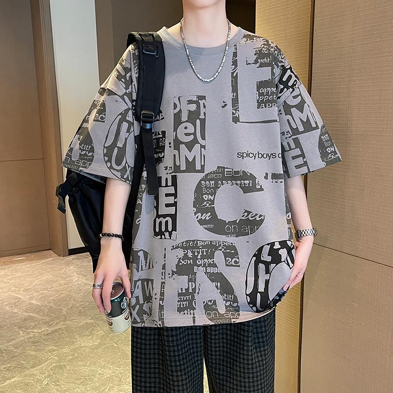 Short-sleeved T-shirt Tops Half-sleeve Round Neck Half-sleeved T-shirt