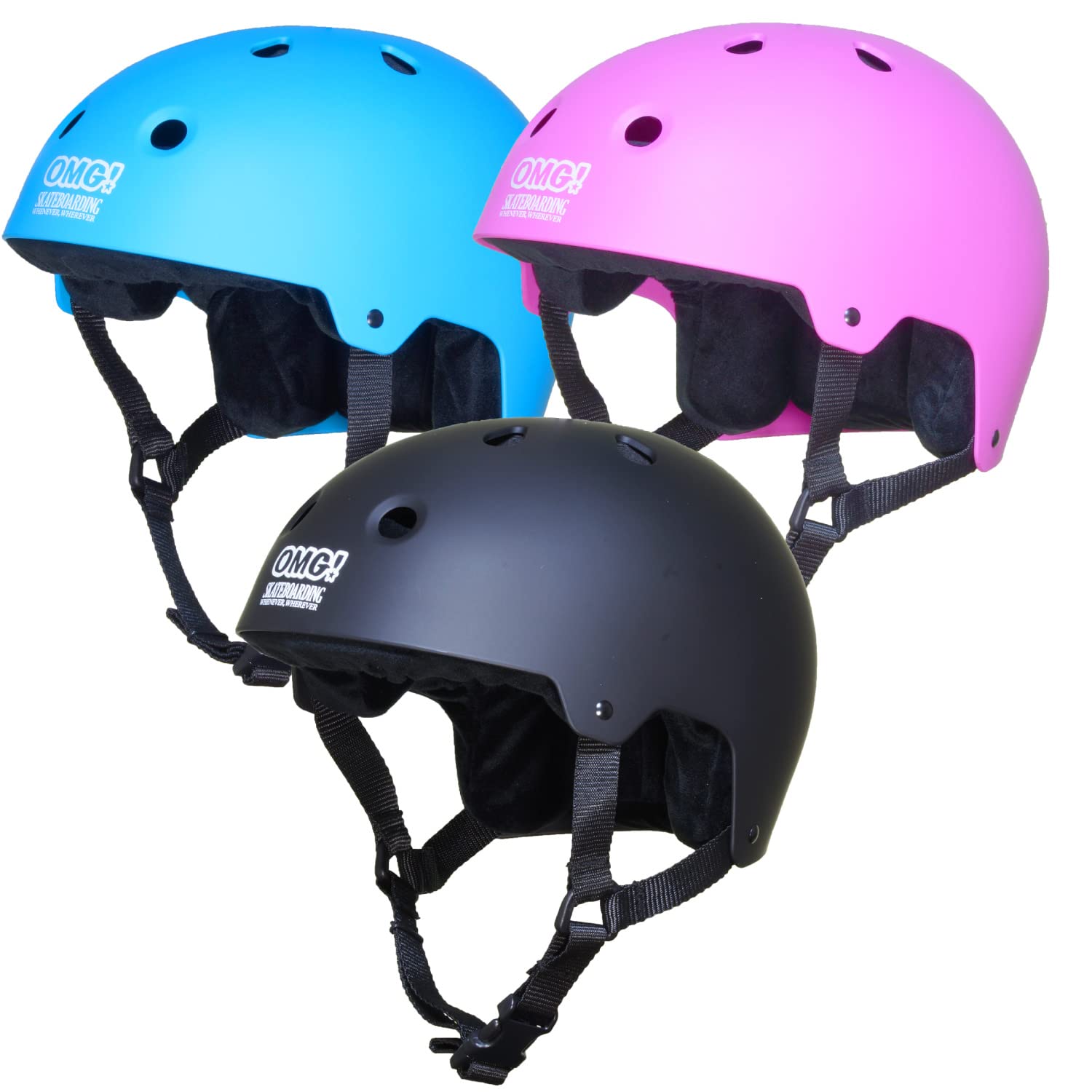 

SKATEBOARD HELMET2 Size for and More OMG! Kids Helmet, Black, Small, Skateboards, Snowboards,