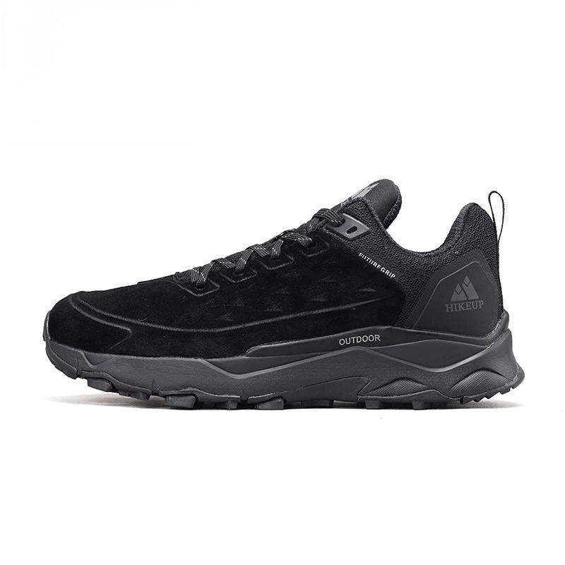 

LUXSOLE Hiking Shoes for Men Outdoor Sports Camping Hunting Walking Shoe Suede Genuine Leather Breathable Sneaker Non-slip 40 чёрный