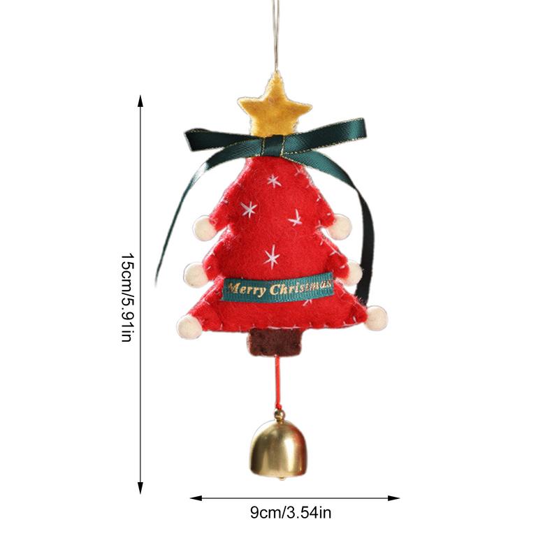 Christmas Felt Ornament with Bell Plush Christmas Tree Bells Christmas Tree Decoration Xmas New Year Hanging Bell