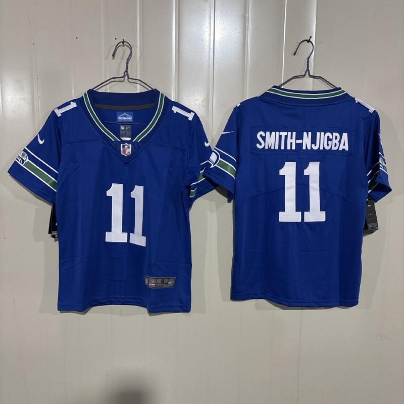 Kids Seattle Seahawks Fan Apparel Cotton Blend Embroidered Team Jersey Rugby Sports Fans