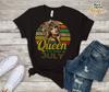 Womens Born In July Black Woman Queen Afro Girl Birthday Gift T-Shirt July Zodiac Tee Shirt