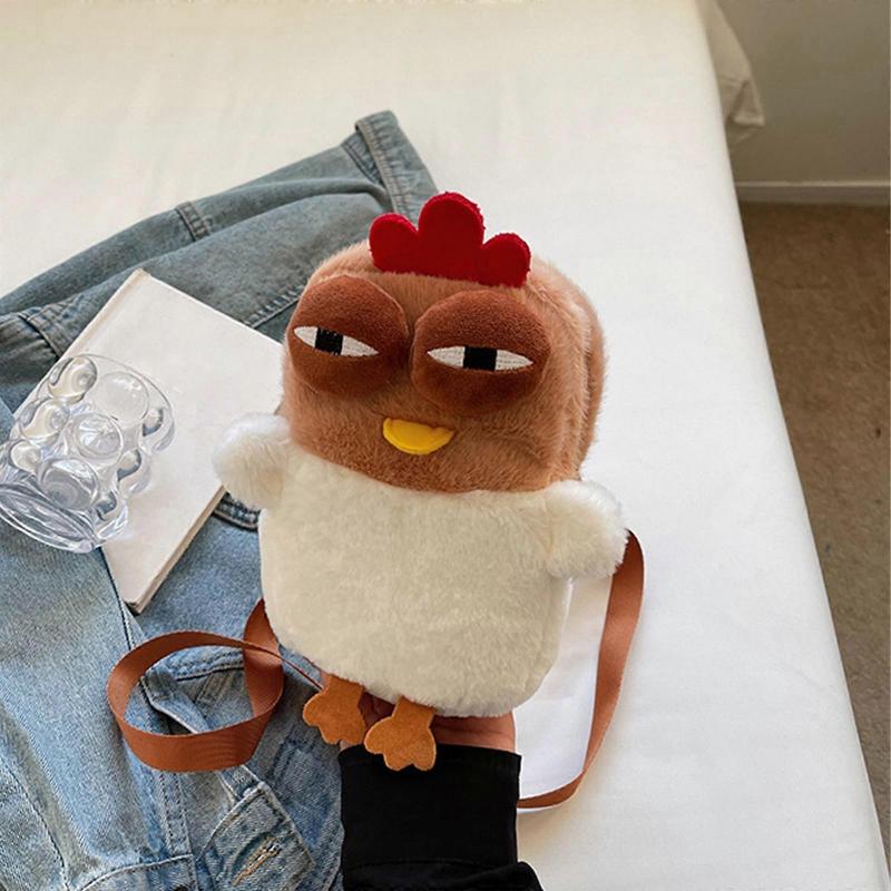 Lightweight Plush Chicken Coin Bag with Sufficient Space Kids Shoulder Bag Crossbody Purse for Everyday Use
