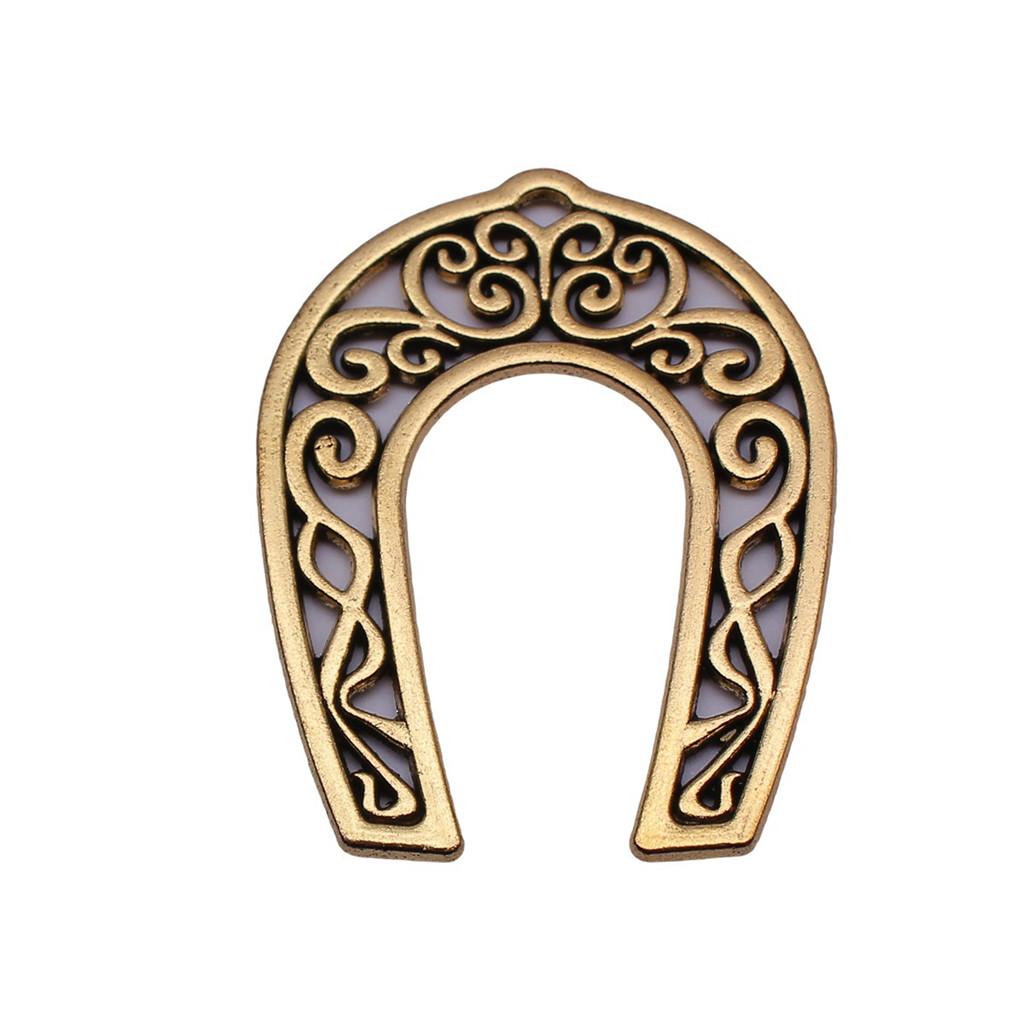 Vintage Horseshoe Charms Alloy Metal Pendants For DIY Jewelry Lucky Themed Accessories