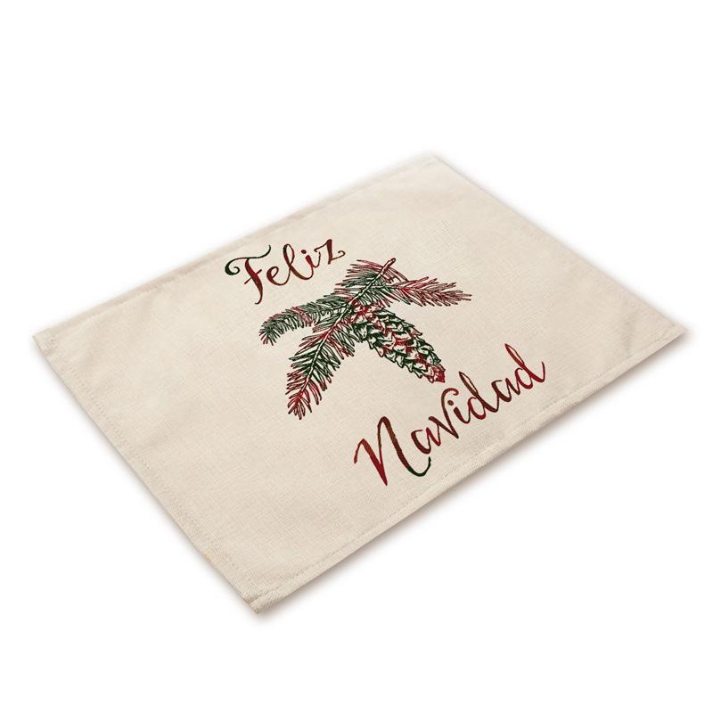 Western Style Stain-Proof Linen Placemat - Heat-Insulating and Decorative Christmas Table Mat