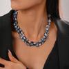 Irregular Double Shell Beaded Necklace Fashion Temperament High Sense Collarbone Chain Simple Versatile Item Decoration