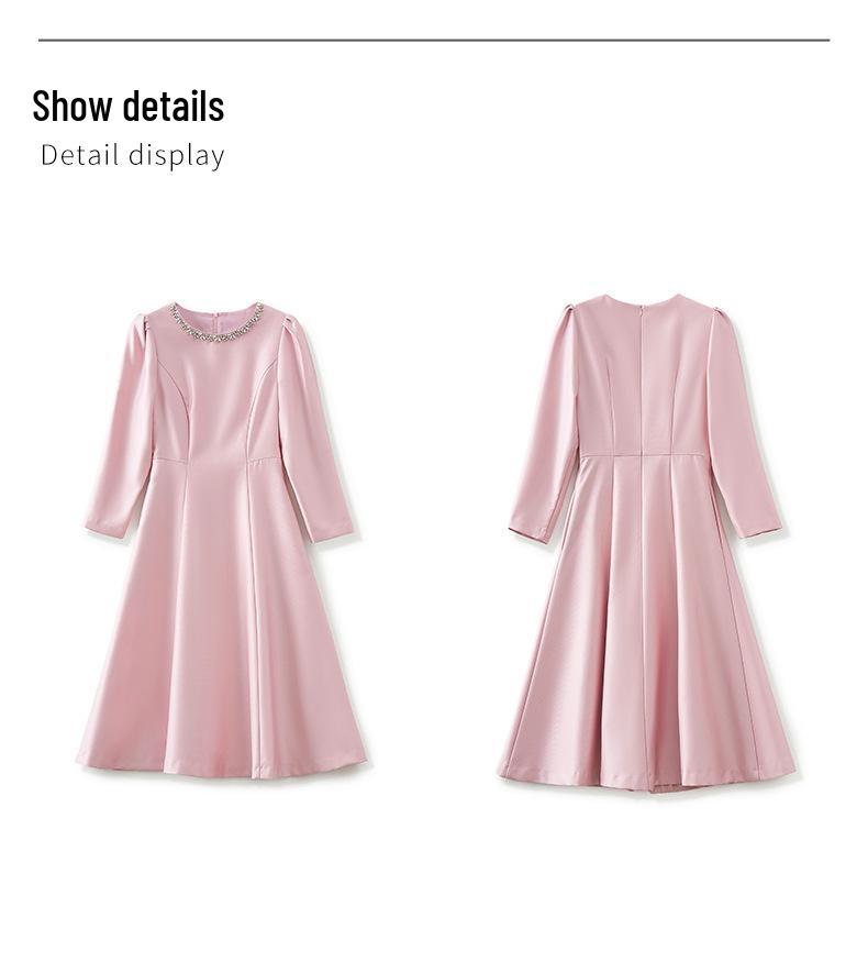 Elegant A-Line Evening Dress with Nail Beading and High-End Luster for Women