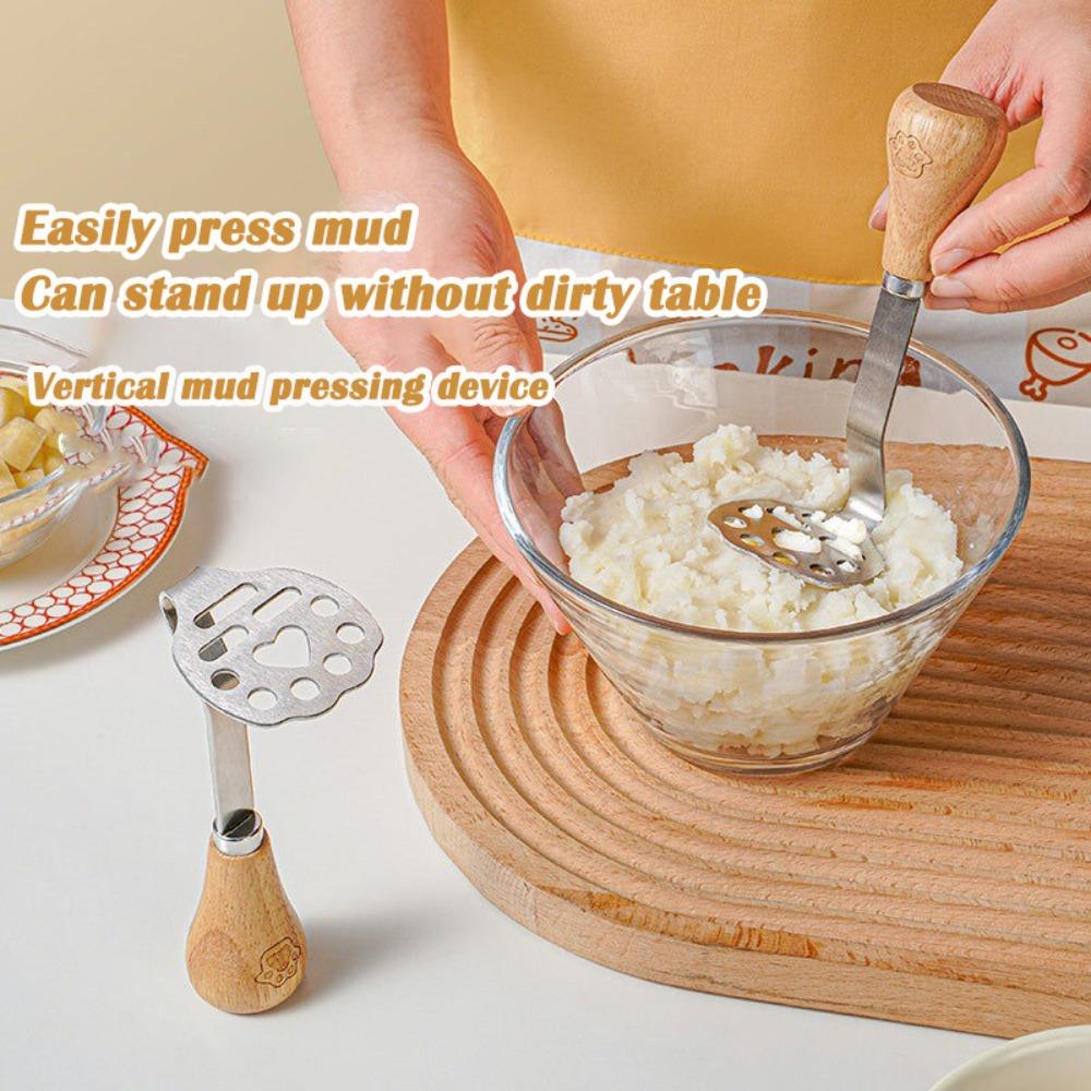 New Manual Potato Masher Stainless Steel Fruit Vegetable Pressure Mud Machine Children Food Crusher Mashing Tool Kitchen Gadgets