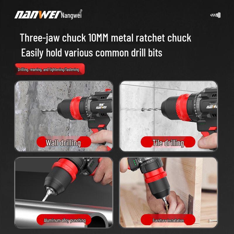 Taladro Atornillador Inalámbrico Sin Escobillas Nanwei 16.8V y Destornillador Enchufe CN (adaptador incluido)