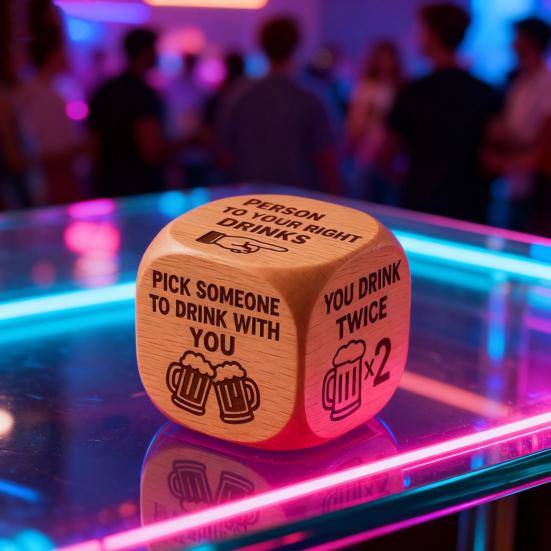 1/2/3/5/6/8Pcs Wooden Quilter Dice with 6 Engraved Quilting Tasks Solid Wood Quilting Embroidery Knitting Projects Baking Drinking Decision Dice Tools