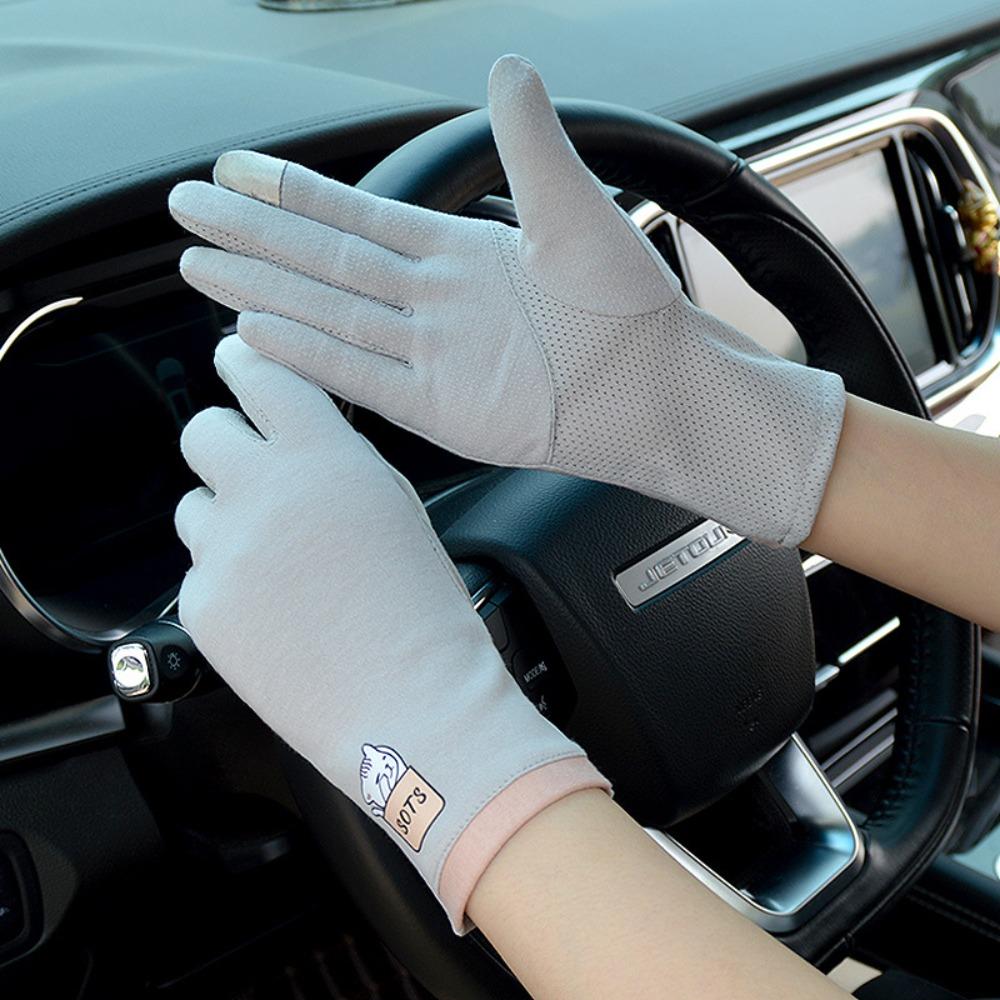 Non-slip Driving Gloves Cotton Sunscreen Gloves New Women's Sun Protection Gloves  Ladies