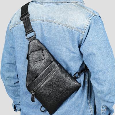 Echtes Leder Herren Brust Tasche Kopf Schicht Rindsleder Lagerung Schulter Umhängetasche Brust Tasche