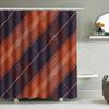 Classic Retro Plaid Waterproof Bath Curtains Stylish Modern Design Shower Panels For Bathroom Decorations