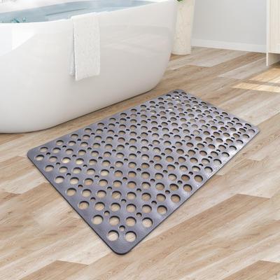 Bath Mat Anti Slip Multipurpose with Suction Cups Quick Inside Drain Holes Outside Sturdy