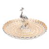 Peacock Fruit Tray Zinc Alloy Metal Peacock Plate for Bread Snacks Cakes   Candies