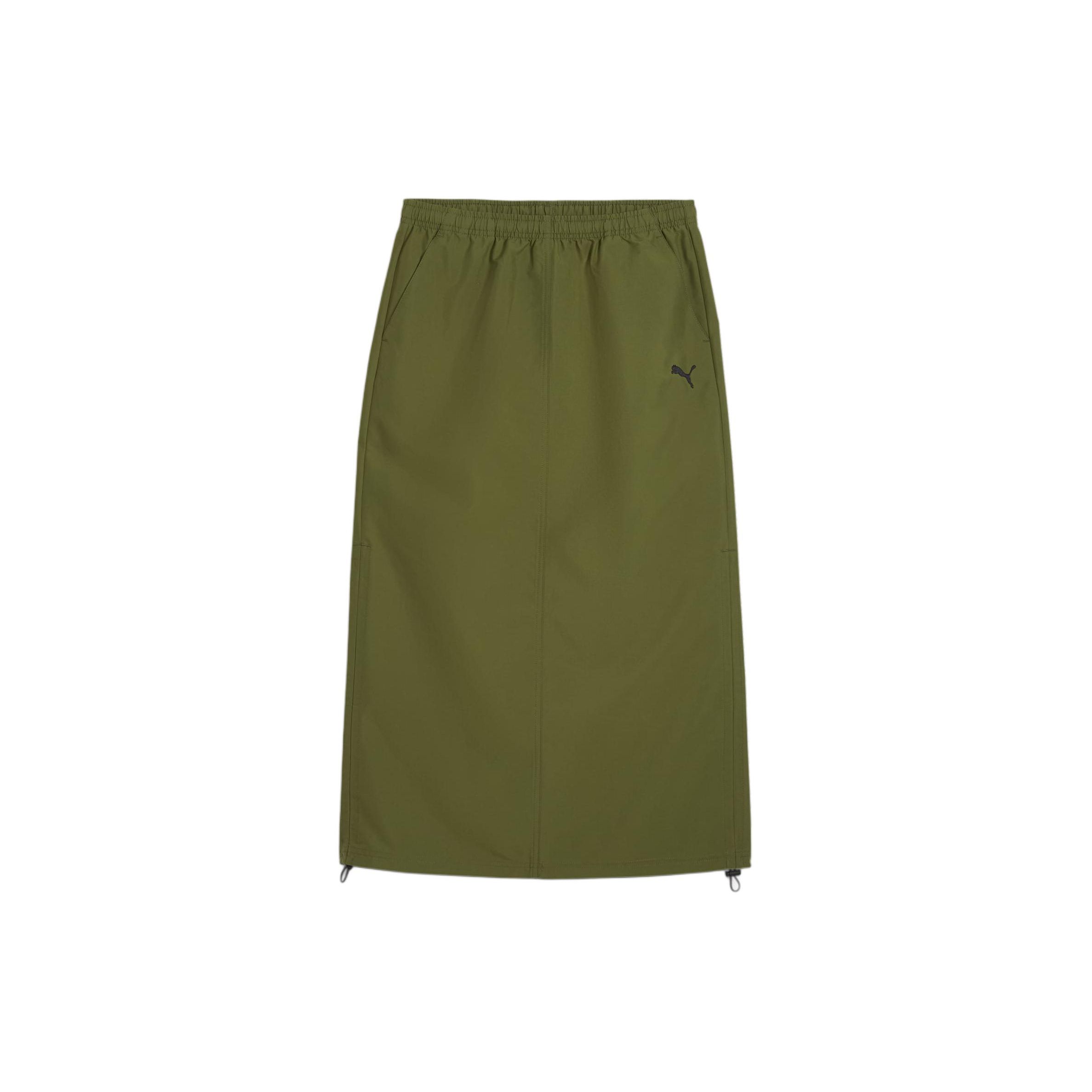 

Puma Dare To Solid Color Mid Waist Loose Hem Design Casual Long Skirt Women skirts Green 624293-33 S
