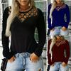 Hollow Womens Long Sleeve T Shirt Ladies Casual Slim Fit Blouse Pullover Tops