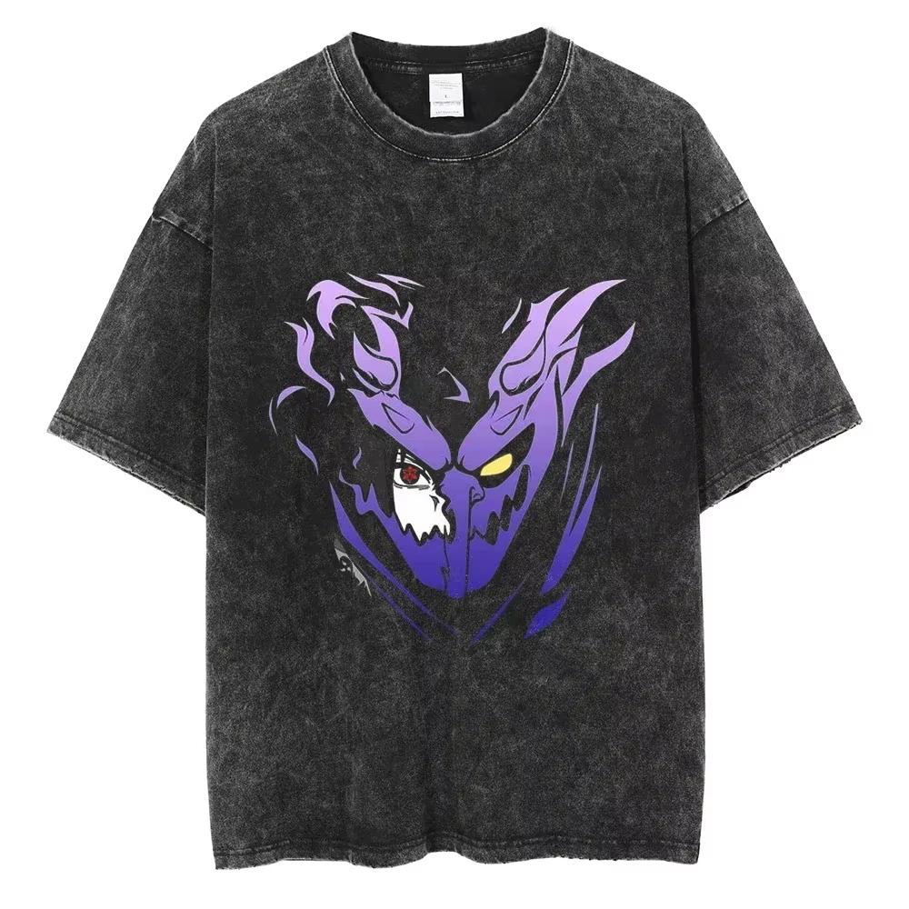 

New Hip Hop Vintage Tshirt Men Streetwear Harajuku Japanese Anime Print Tshirt Summer Fashion Short Sleeve Cotton T Shirt M