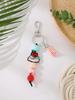Silicone Beaded Bracelet Keychain with Tassel
