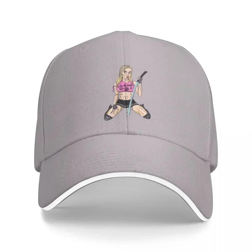 Katana Girl Game Over Baseball Cap Party Hat Beach Bag Fashionable Luxury Hat Unisexs Baseball Womens