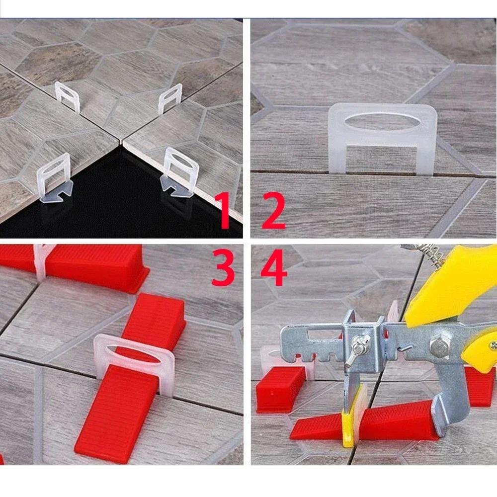 1/1.1/1/1.1/1mm Wall Floor Tile Leveling System Clips Ceramic Leveler Spacer Plier Wadge Kit for Tile Laying Construction Tools
