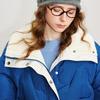 Chuyu Women's Knitted Lapel Puffy Down Jacket