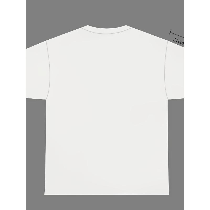 European sizes Men's Plus Size Russian Text Cyrillic Script T-Shirt - Bold Red Print Retro Style Round Neck Short Sleeve Tee,